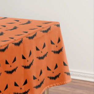 Halloween Jack OLantern black face orange pattern Tablecloth