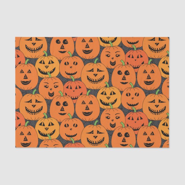 Halloween Jack o'lantern Pumpkin Tissue Paper (Front)