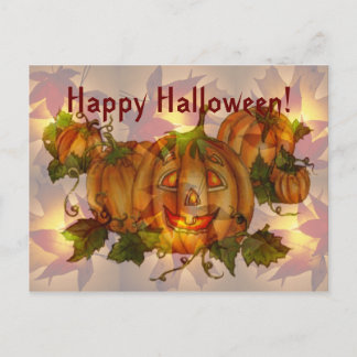 HALLOWEEN JACK & PUMPKIN PATCH by SHARON SHARPE Postcard