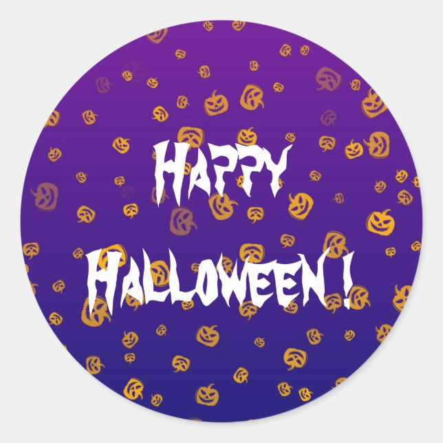Halloween Jack Pumpkins Classic Round Sticker (Front)