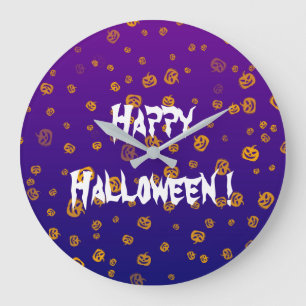 Halloween Jack Pumpkins Large Clock