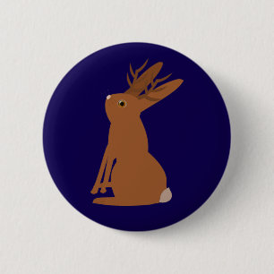 Halloween Jackalope Trick or Treat 6 Cm Round Badge