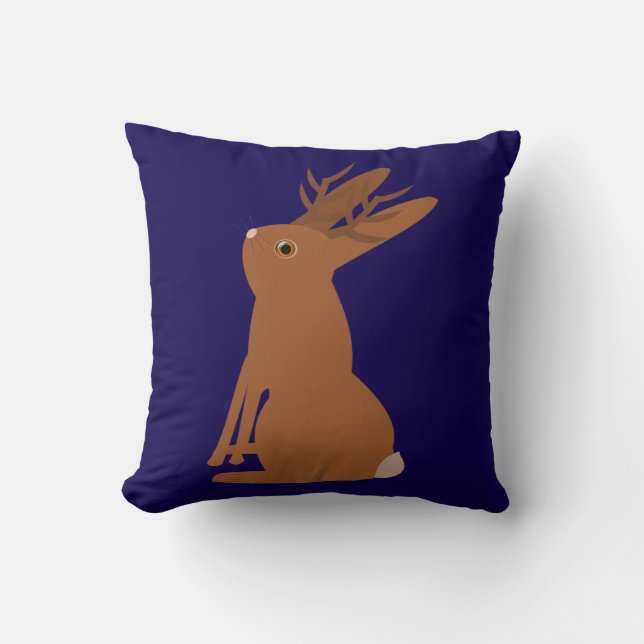 Halloween Jackalope Trick or Treat Double Sided Cushion (Front)