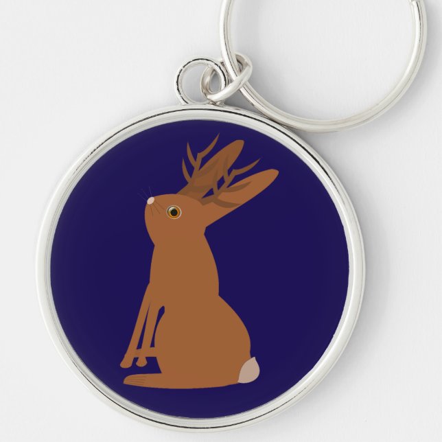Halloween Jackalope Trick or Treat Key Ring (Front)