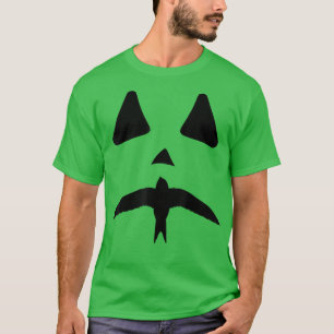 Halloween Jackolantern Bird Lover Funny Spooky Fac T-Shirt