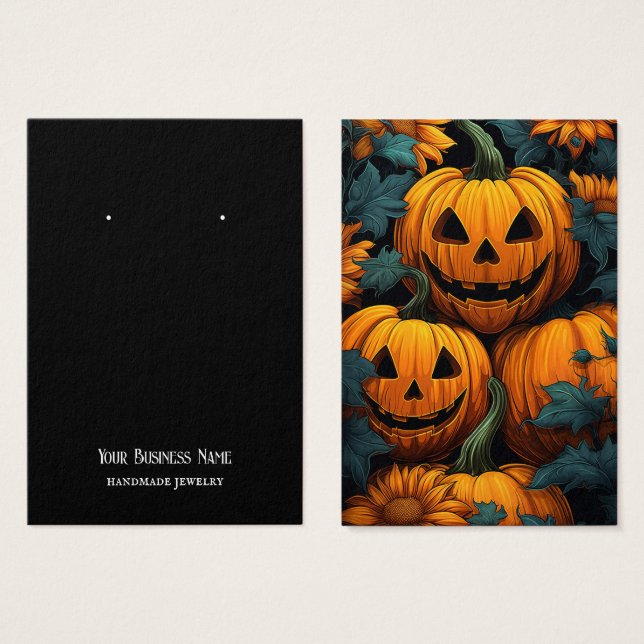 Halloween Jackolantern Earring Display Card (Front & Back)