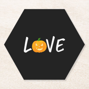Halloween Jackolantern Love Halloween Paper Coaster