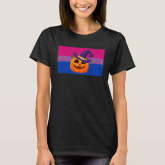 Halloween JackoLantern Pumpkin Witch Bisexual Prid T-Shirt