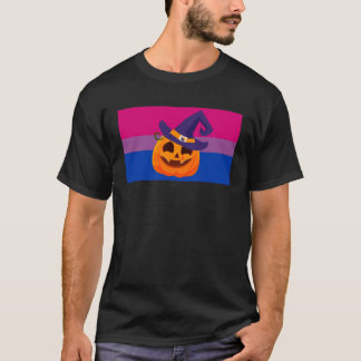 Halloween JackoLantern Pumpkin Witch Bisexual Prid T-Shirt
