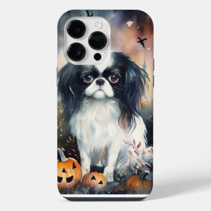 Halloween Japanese Chin With Pumpkins Scary iPhone 14 Pro Max Case