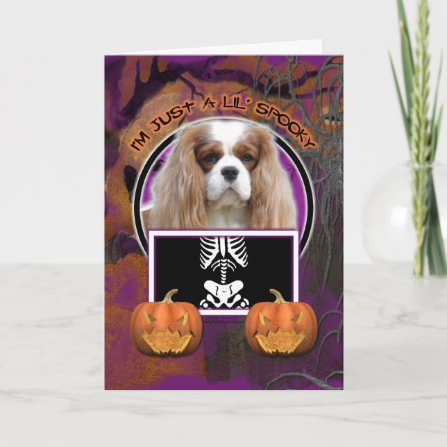 Halloween - Just a Lil Spooky - Cavalier -Blenheim Card (Front)