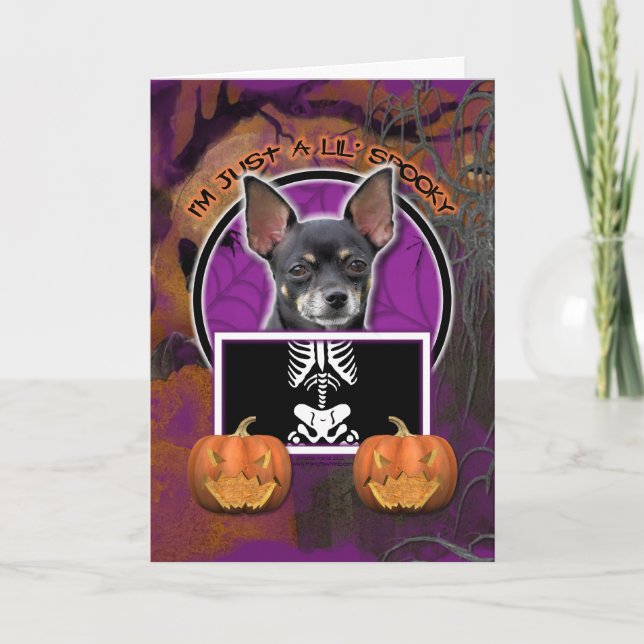 Halloween - Just a Lil Spooky - Chihuahua Isabella Card (Front)
