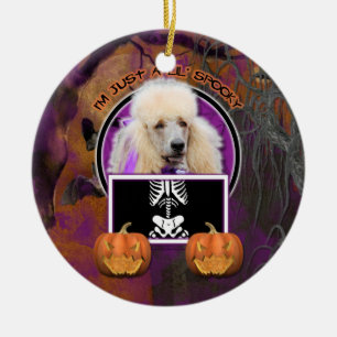 Halloween - Just a Lil Spooky - Poodle - Champagne Ceramic Tree Decoration