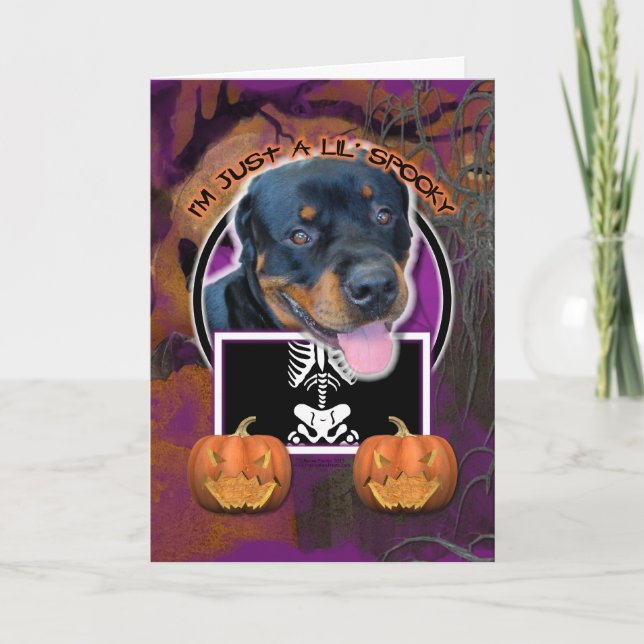Halloween - Just a Lil Spooky - Rottweiler Card (Front)