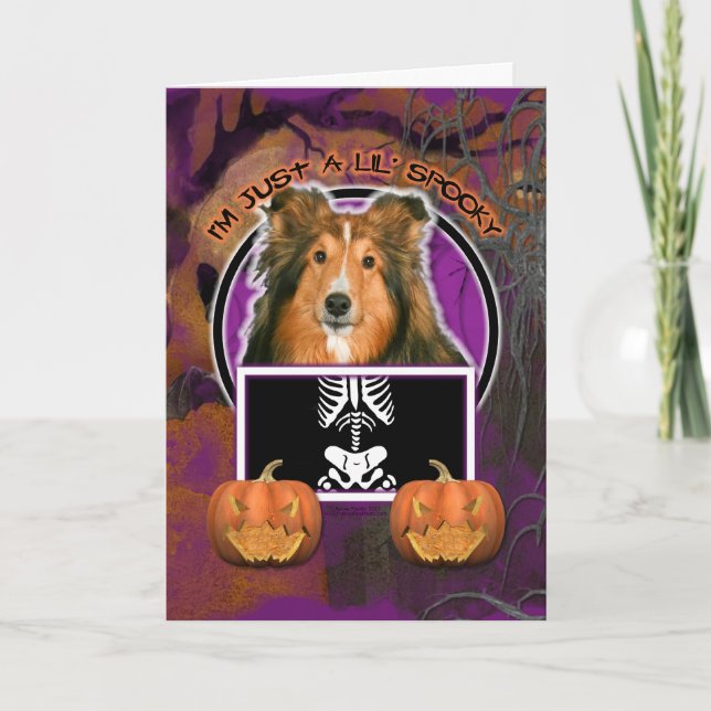Halloween - Just a Lil Spooky - Sheltie Card (Front)