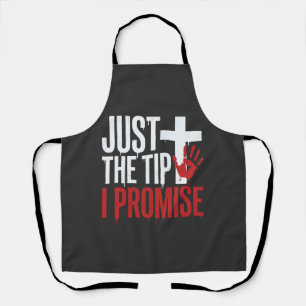 Halloween Just The Tip Bloody Cross Apron