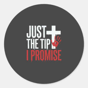 Halloween Just The Tip Bloody Cross Classic Round Sticker