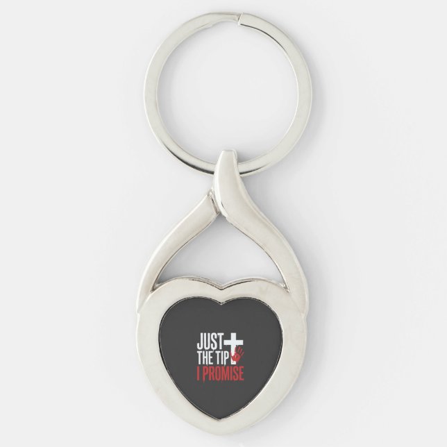 Halloween Just The Tip Bloody Cross Key Ring (Front)
