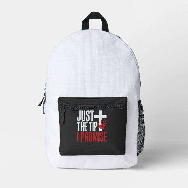 Halloween Just The Tip Bloody Cross Printed Backpack (Front)