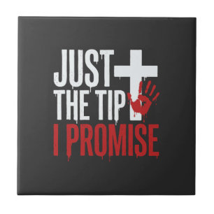 Halloween Just The Tip Bloody Cross Tile