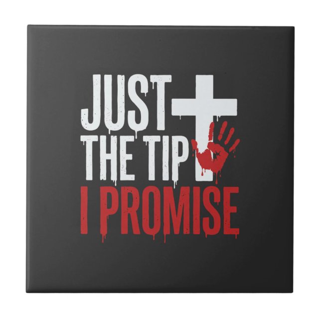 Halloween Just The Tip Bloody Cross Tile (Front)