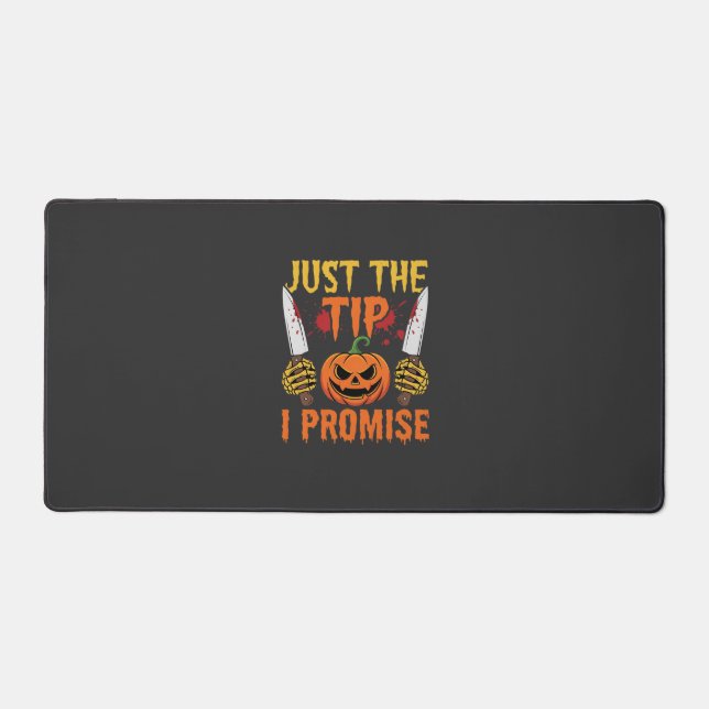 Halloween Just The Tip Pumpkin Knife Graphic Desk Mat (Front)
