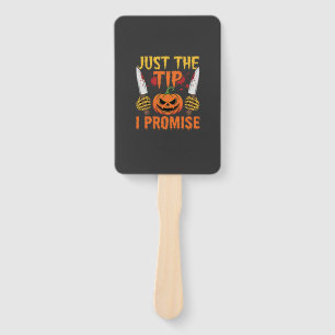 Halloween Just The Tip Pumpkin Knife Graphic Hand Fan
