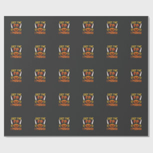 Halloween Just The Tip Pumpkin Knife Graphic Wrapping Paper