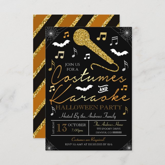 Halloween Karaoke Party Invitation (Front/Back)
