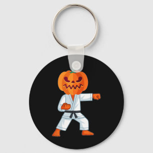 Halloween Karate Fighter Pumpkin Head Scary Gift Key Ring