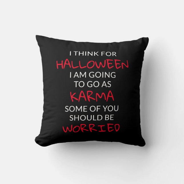 Halloween Karma Saying Cushion (Front)