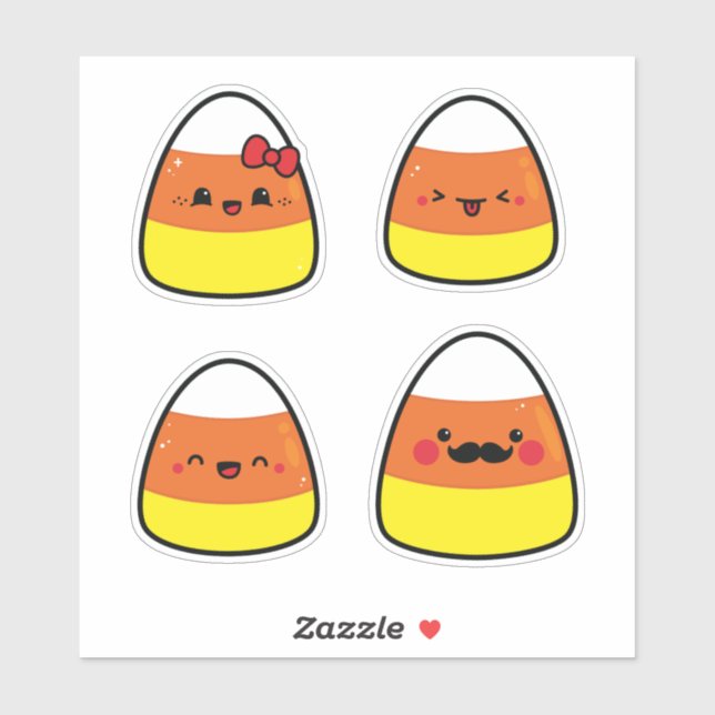 Halloween Kawaii Candy Corn Family Sticker Pack (Sheet)