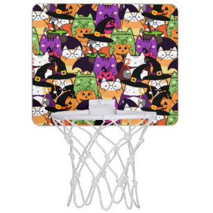 Halloween Kawaii Cat Pattern  Mini Basketball Hoop