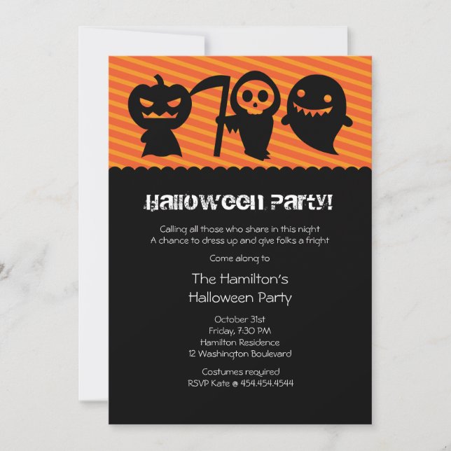 Halloween Kawaii Costume Party Invitation (Front)