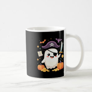 Halloween Kawaii Ghost Dressed As Pirate For Spook Coffee Mug