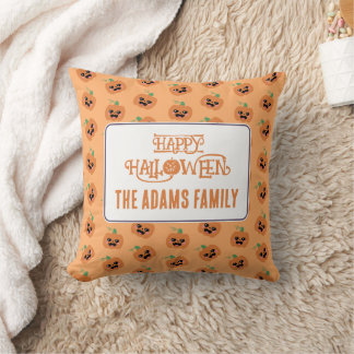 Halloween Kawaii Pumpkins Pattern Cushion