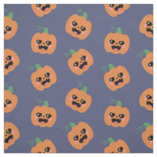 Halloween Kawaii Pumpkins Pattern Fabric