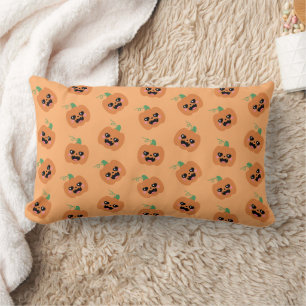 Halloween Kawaii Pumpkins Pattern Lumbar Cushion
