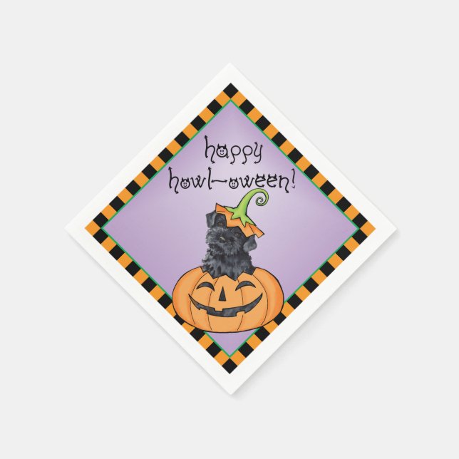 Halloween Kerry Blue Terrier Napkin (Corner)