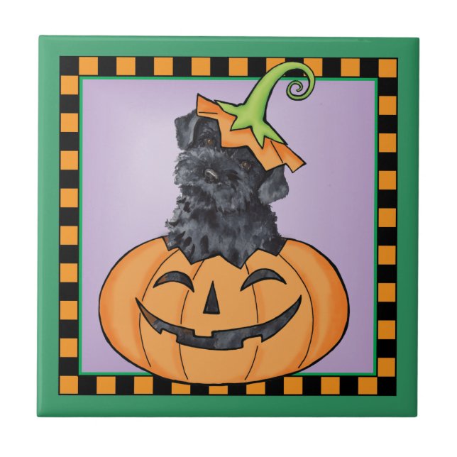 Halloween Kerry Blue Terrier Tile (Front)