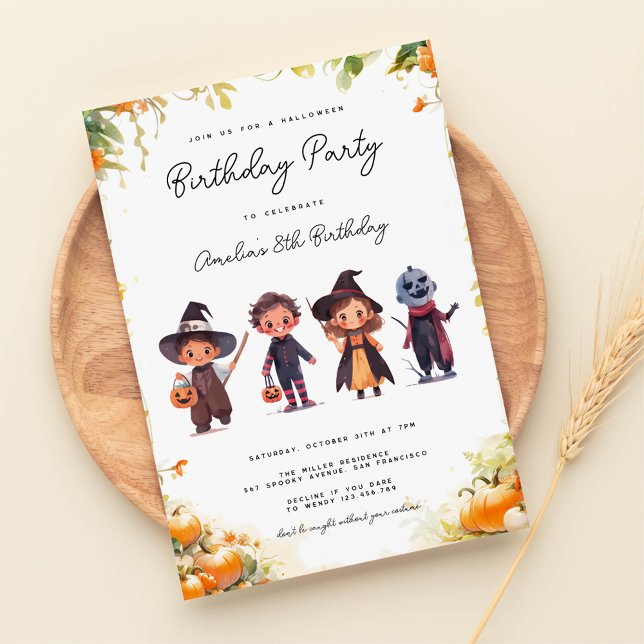Halloween kids birthday invitation (Creator Uploaded)