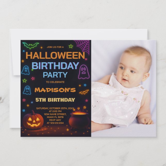 Halloween Kids Birthday Invitation (Front)