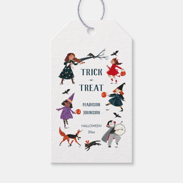 Halloween kids costume parade gift tags (Front)