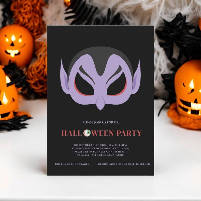 halloween kids costume party invitation (kids halloween dracula costume party , modern simple cute , kids party , spooky)