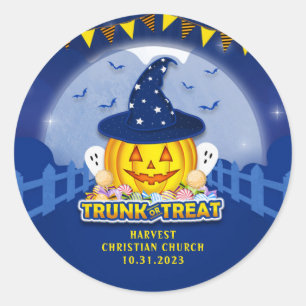Halloween Kid's Trunk or Treat Pumpkin Classic Round Sticker