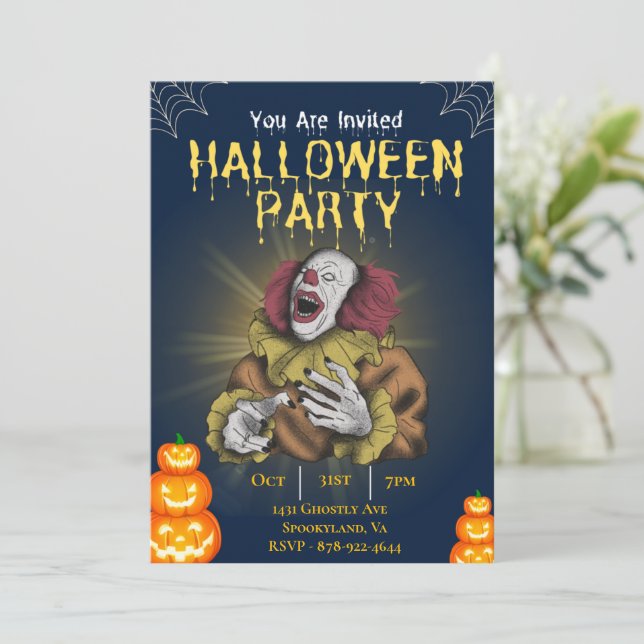 Halloween Killer Clown Invitation (Standing Front)