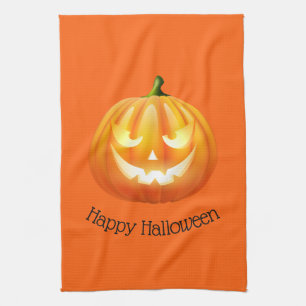 Halloween Kitchen Towel-Pumpkin Tea Towel