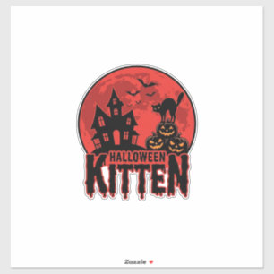 Halloween Kitten Haunted House Cat Graphic_1