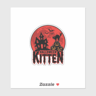 Halloween Kitten Haunted House Cat Graphic_1