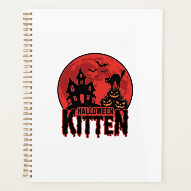 Halloween Kitten Haunted House Cat Graphic_1 Planner (Front)